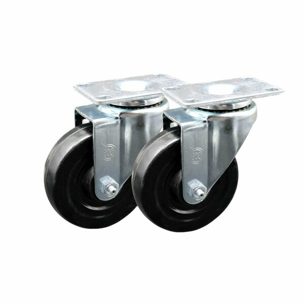 Service Caster 1013L2 Rubbermaid Tilt Truck Replacement Caster Set Fits FG101300BLA FG9T1400BLA, 2PK RUB-SCC-20S414-HRS-2